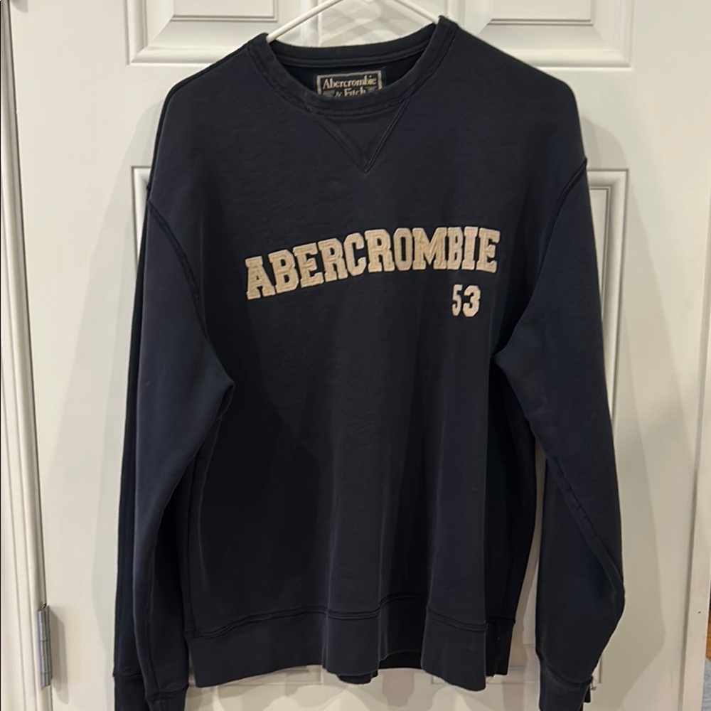 Abercrombie & Fitch Men's Navy Sweatshirt Vintage - Medium